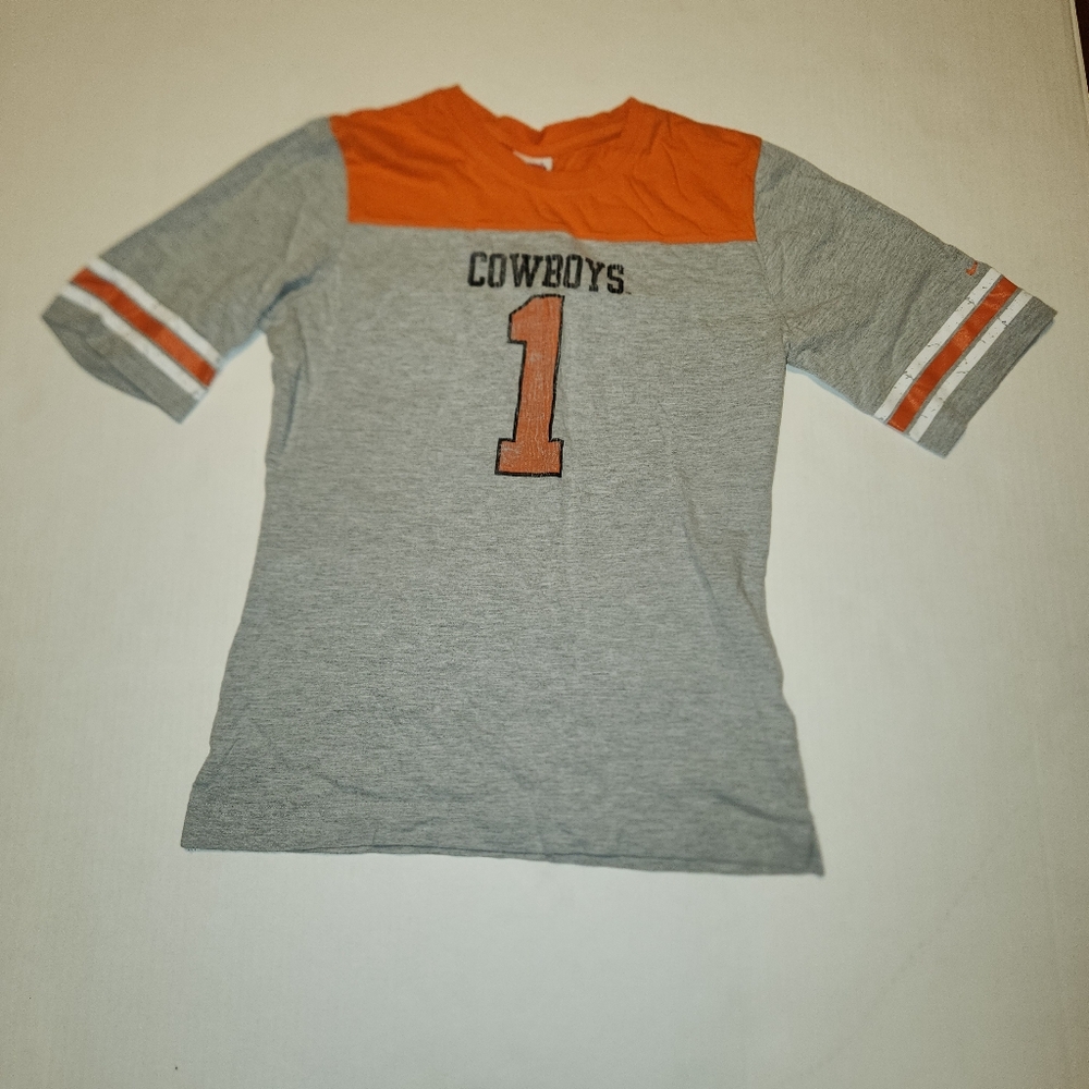 Vintage Nike Oklahoma State University OSU Cowboys Jersey Fitted Tee Large L EUC
